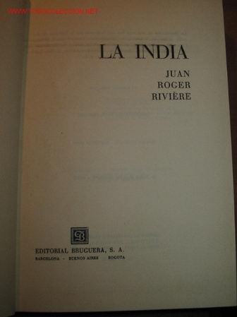 Libros de segunda mano: LA INDIA. JUAN ROGER RIVIERE. - Foto 1