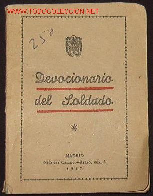 Libros de segunda mano: Devocionario del soldado, a&ntilde;o 1947, 112 p&aacute;ginas (librito) - Foto 1