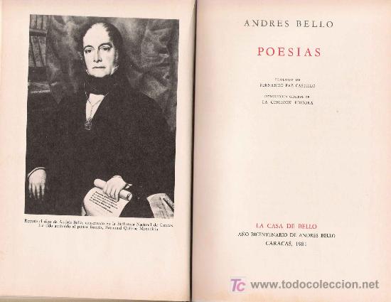 Libros de segunda mano: Poes&iacute;as / Andr&eacute;s Bello - Foto 1
