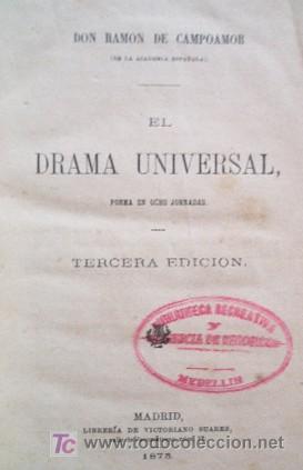 Libros de segunda mano: EL DRAMA UNIVERSAL - RAMON DE CAMPOAMOR - A&ntilde;o 1873 - Foto 2