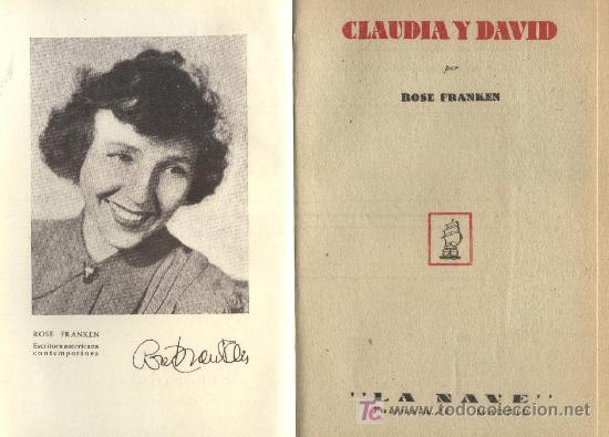 Libros de segunda mano: CLAUDIA Y DAVID  (A/ PI- 062) - Foto 1