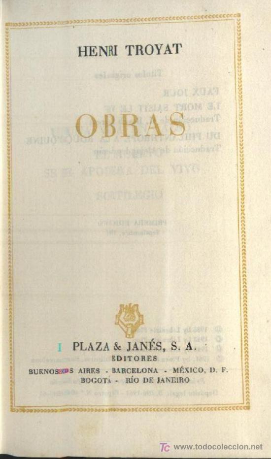 Libros de segunda mano: OBRAS. HENRI TROYAT. TOMO 1.   A-PI-107 - Foto 1