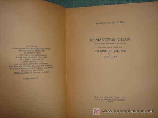 Libros de segunda mano: EDICI&Oacute;N FRANCESA DEL ROMANCERO GITANO DE GARC&Iacute;A LORCA - Foto 3