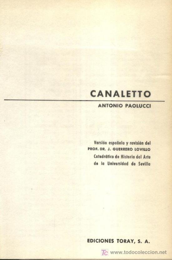 Libros de segunda mano: CANALETTO  (A/ ART- 114,2) - Foto 1