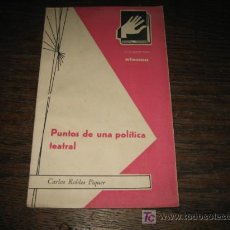 Libros de segunda mano: PUNTOS DE UNA POLITICA TEATRAL CARLOS ROBLES PIQUER 1969
