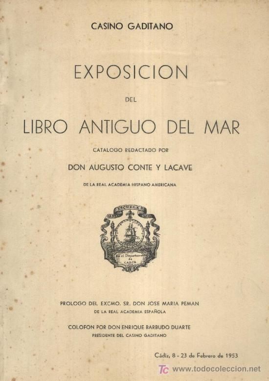 Libros de segunda mano: EXPOSICION DEL LIBRO ANTIGUO DEL MAR - A-CA-0106 ,6 - Foto 1
