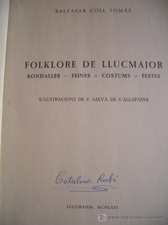 Libros de segunda mano: FOLKLORE DE LLUCMAJOR MALLORCA - Foto 2