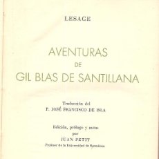 Libros de segunda mano: AVENTURAS DE GIL BLAS DE SANTILLANA / LESAGE. BARCELONA : VERGARA, 1960. 18 X 12 CM. 946 PAG.