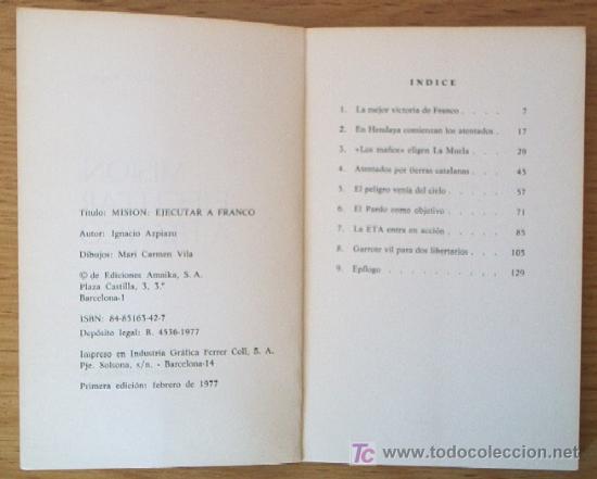 Libros de segunda mano: MISION: EJECUTAR A FRANCO - PRIMERA EDICION 1977 - Foto 4