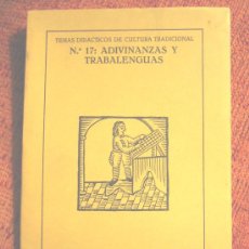 Libros de segunda mano: ADIVINANZAS Y TRABALENGUAS, DE M. MARTIN CEBRIAN, AÑO 1989. DIP. VALLADOLID.. Lote 25483929