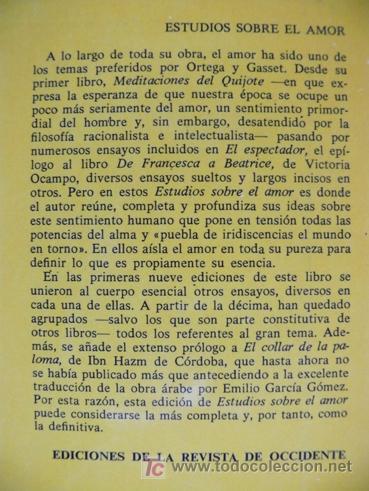 Libros de segunda mano: Estudios sobre el amor / Jos&eacute; Ortega y Gasset * 9 ed. * - Foto 2
