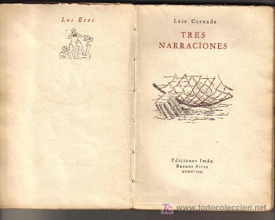 Libros de segunda mano: LUIS CERNUDA - TRES NARRACIONES - Foto 2