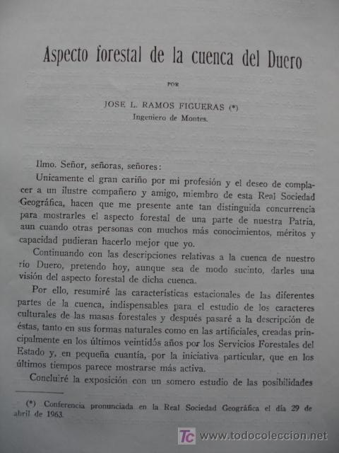 Libros de segunda mano: ASPECTO FORESTAL DE LA CUENCA DEL DUERO,JOSE RAMOS FIGUERAS - Foto 1