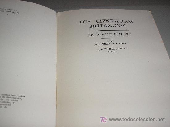 Libros de segunda mano: LOS CIENT&Iacute;FICOS BRIT&Aacute;NICOS (SIR RICHARD GREGORY) - Foto 2