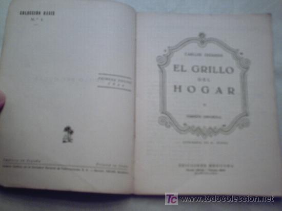 Libros de segunda mano: EL GRILLO DEL HOGAR DE C. DICKENS (1944)(REGUERA) - Foto 2