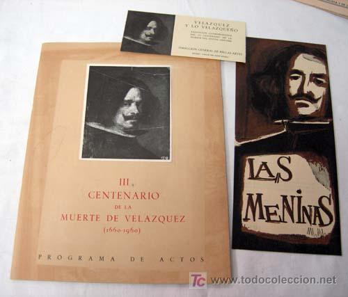 Libros de segunda mano: Programa de actos del III centenario de la muerte de Vel&aacute;quez Ministerio Educaci&oacute;n Nacional 1960