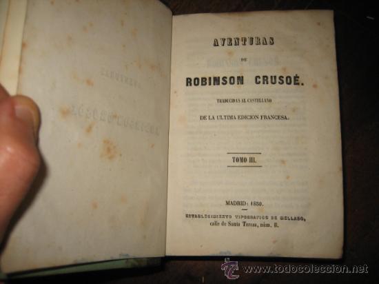 Libros de segunda mano: AVENTURAS DE  ROBINSON CRUSOE   TOMO III - Foto 2