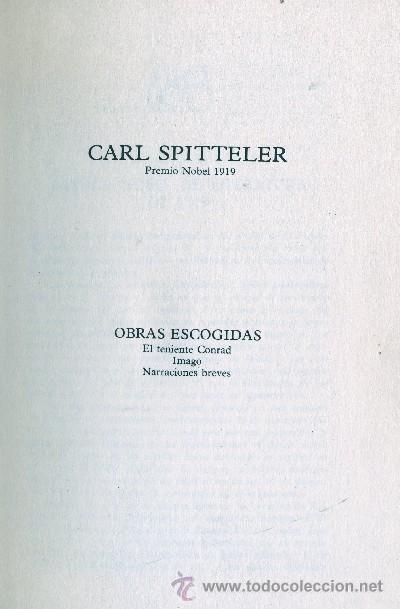 Libros de segunda mano: OBRAS ESCOGIDAS. SPITTELER, CARL. A-NSF-1024 - Foto 1