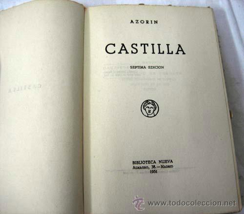 Libros de segunda mano: Castilla de Azor&iacute;n 7&ordf;edici&oacute;n Biblioteca nueva 1951 - Foto 2