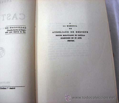 Libros de segunda mano: Castilla de Azor&iacute;n 7&ordf;edici&oacute;n Biblioteca nueva 1951 - Foto 3