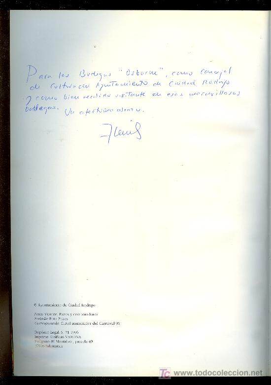 Libros de segunda mano: CIUDAD RODRIGO. CARNAVAL 1996. N&ordm; 17. CON DEDICATORIA. - Foto 2