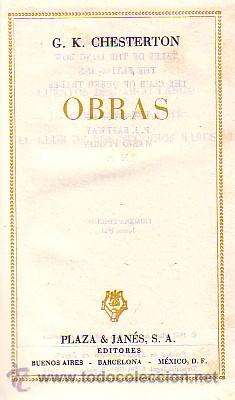 Libros de segunda mano: OBRAS. G.K. CHESTERTON.   A-PI-271 - Foto 1