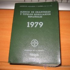 Libros de segunda mano: ELENCO DE GRANDEZAS Y TITULOS NOBILIARIOS ESPAÑOLES 1979 INSTITUTO SALAZAR Y CASTRO