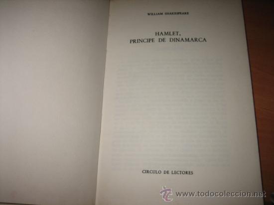 Libros de segunda mano: HAMLET,PRINCIPE DE DINAMARCA...WILLIAM SHAKESPEARE...CIRCULO DE LECTORES...1965 - Foto 3