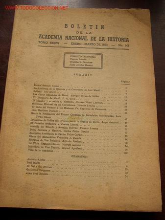 Libros de segunda mano: BOLETIN DE LA ACADEMIA NACIONAL DE LA HISTORIA-N&ordm; 141- TOMO XXXVI-ENE-MAR.1953