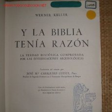 Libros de segunda mano: LA BIBLIA TENIA RAZON. WERNER KELLER. 1.956. Lote 23762774