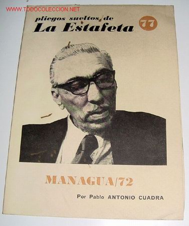 Gebrauchte B&uuml;cher: MANAGUA - POR PABLO ANTONIA CUADRA, Pliegos sueltos de La Estafeta, s.a. n&ordm; 77 -4 hojas sin numerar