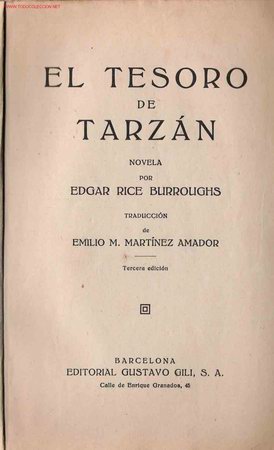 Libros de segunda mano: El tesoro de Tarz&aacute;n: novela / Edgar Rice Burroughs - Foto 1