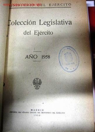 Libros de segunda mano: Colecci&oacute;n legislativa del Ej&eacute;rcito, 1958. - Foto 1