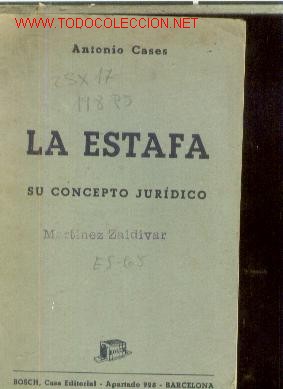 Libros de segunda mano: LA ESTAFA: SU CONCEPTO JURIDICO (Barcelona, 1945) - Foto 1
