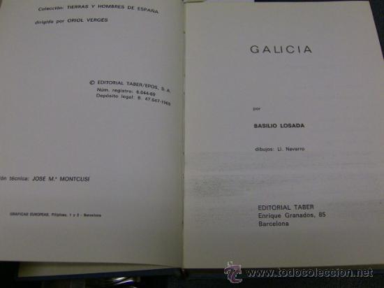 Libros de segunda mano: Basilio Losada -- GALICIA. 1969 - Foto 2