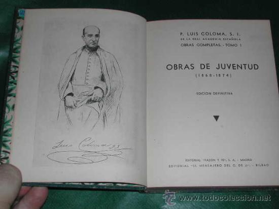 Libros de segunda mano: OBRAS DE JUVENTUD, del P. Luis Coloma - Foto 1