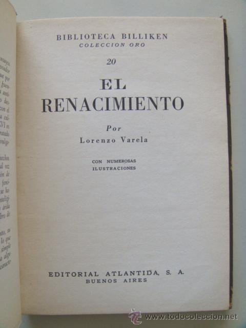 Libros de segunda mano: VARELA Lorenzo: EL RENACIMIENTO. Primera edici&oacute;n - Foto 4