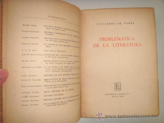 Libros de segunda mano: TORRE Guillermo de: PROBLEM&Aacute;TICA DE LA LITERATURA. Primera edici&oacute;n - Foto 4
