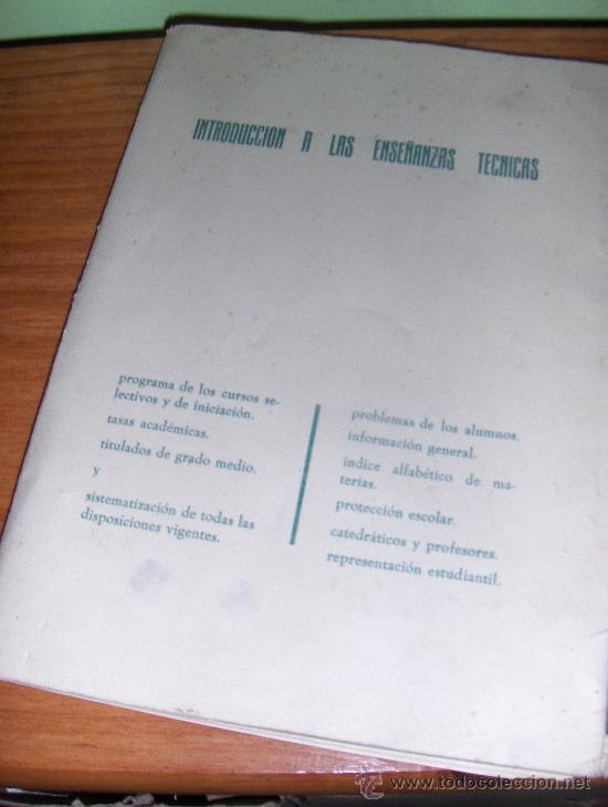 Libri di seconda mano: SEU, INTRODUCCION A LAS ENSE&Ntilde;ANZAS TECNICAS. DICIEMBRE 1958 MADRID.