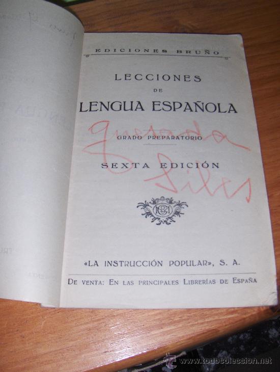 Libros de segunda mano: LECCIONES DE LENGUA ESPA&Ntilde;OLA. GRADO PREPARATORIO. EDICIONES BRU&Ntilde;O. - Foto 2