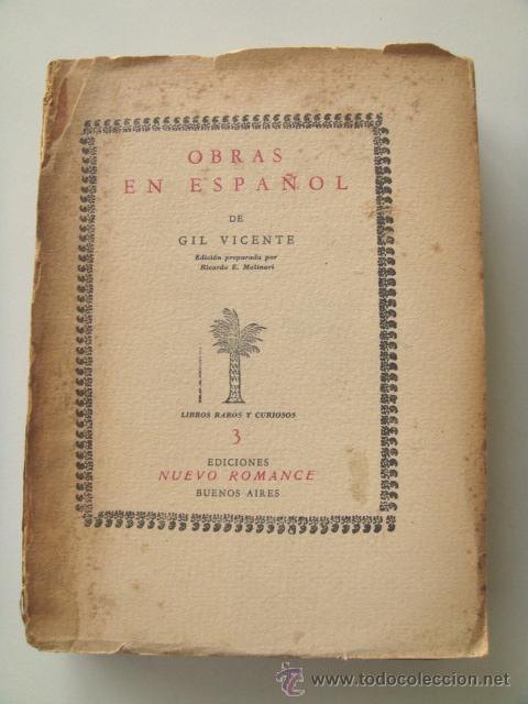 Libros de segunda mano: VICENTE Gil: OBRAS EN ESPA&Ntilde;OL. Ricardo E. Molinari - Foto 1