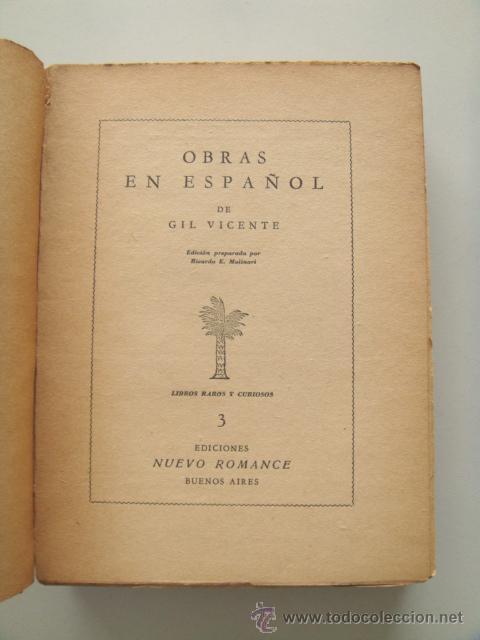 Libros de segunda mano: VICENTE Gil: OBRAS EN ESPA&Ntilde;OL. Ricardo E. Molinari - Foto 4