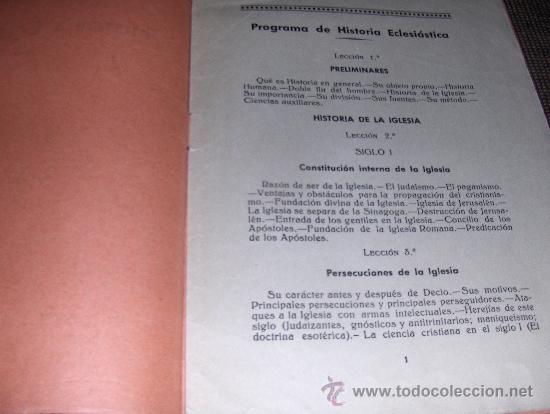 Libros de segunda mano: PROGRAMA DE HISTORIA ECLESIASTICA. ANDRES COLL 1939. - Foto 2