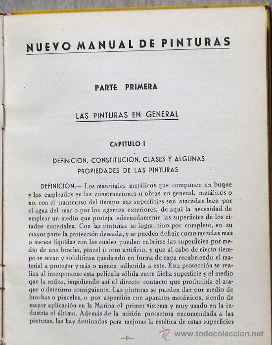 Libros de segunda mano: LL035.- MANUAL DE PINTURAS. EDITORIAL NAVAL 1944 - Foto 2