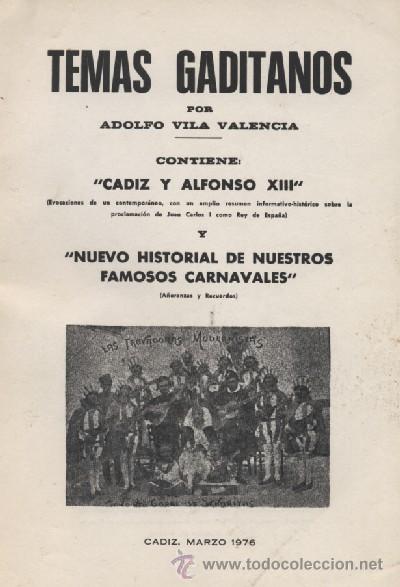 Libros de segunda mano: TEMAS GADITANOS - VILA VALENCIA, ADOLFO - A-CA-0207 ,2 - Foto 1