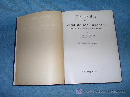 Libros de segunda mano: MARAVILLAS DE LA VIDA DE LOS INSECTOS - E.STEP - BELLAS LAMINAS ILUSTRADAS. - Foto 2