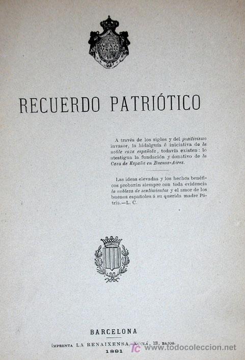 Libri di seconda mano: Recuerdo Patriotico