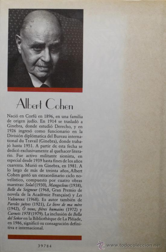 Libros de segunda mano: BELLA DEL SE&Ntilde;OR / ALBERT COHEN. C&Iacute;RCULO DE LECTORES. - Foto 2