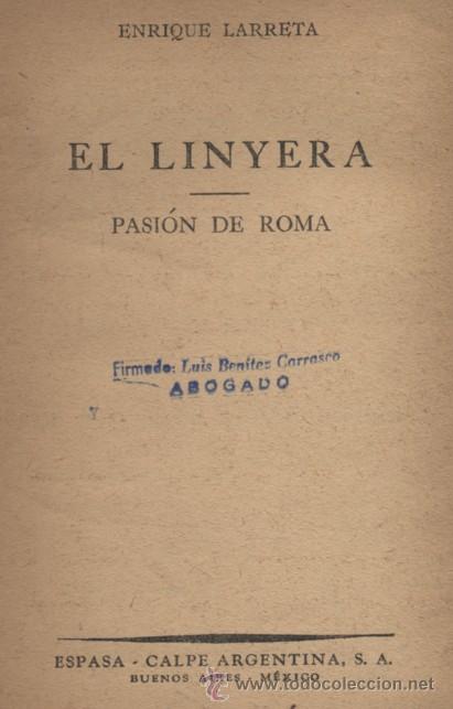 Libros de segunda mano: EL LINYERA / PASION DE ROMA  (A/ AUSVI- 134) - Foto 1