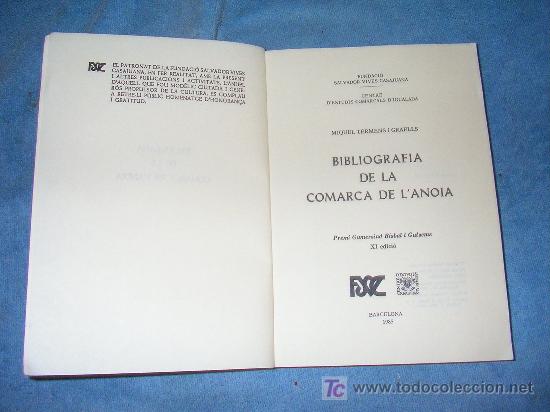 Libros de segunda mano: BIBLIOGRAFIA DE LA COMARCA DE LANOIA - TERMENS GRAELLS, MIQUEL. - Foto 2